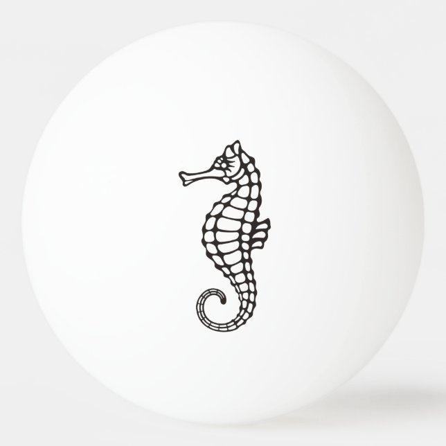 Seahorse Black Ping Pong Ball (Back)