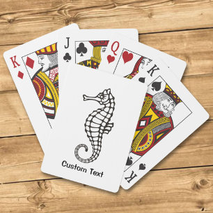 Seahorse Black Playing Cards