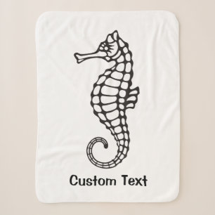 Seahorse Black Sherpa Blanket
