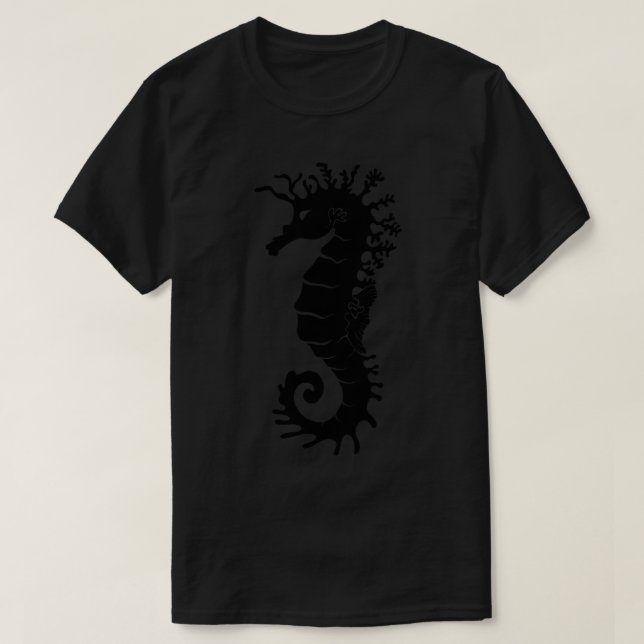 Seahorse Black Silhouette T-Shirt (Design Front)