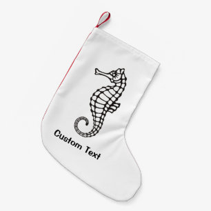 Seahorse Black Small Christmas Stocking