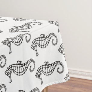Seahorse Black Tablecloth