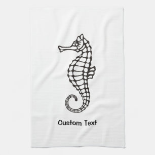 Seahorse Black Tea Towel