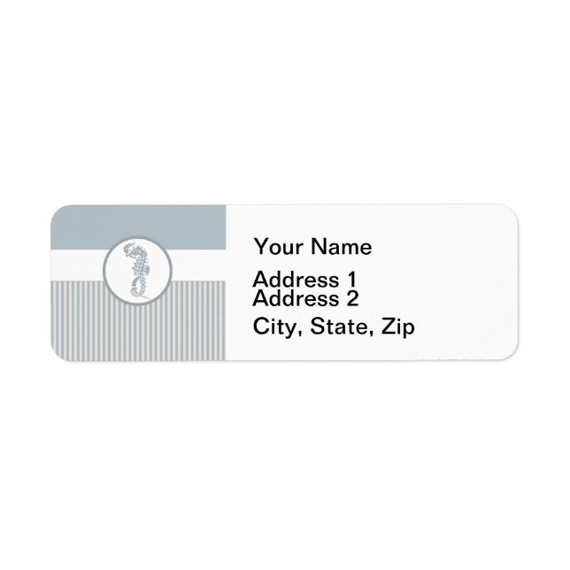 Seahorse Blue Classic Nautical Elegant (Front)