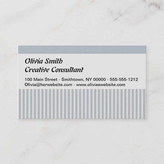 Seahorse Blue Classic Nautical Elegant Business Card (Front)