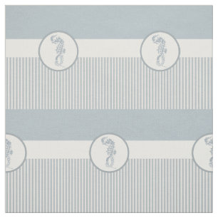 Seahorse Blue Classic Nautical Elegant Fabric