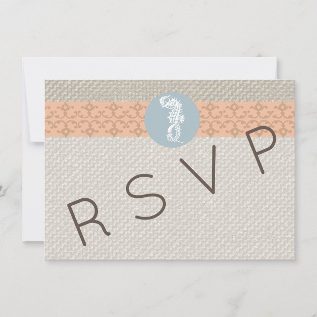 Seahorse Blue Classic Nautical Elegant Invitation (Front)