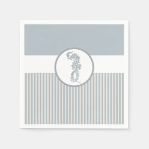 Seahorse Blue Classic Nautical Elegant Napkin