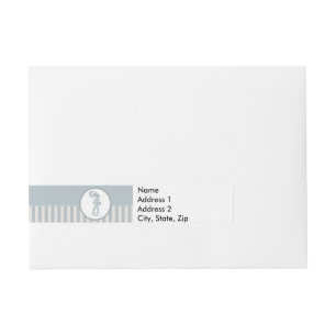Seahorse Blue Classic Nautical Elegant Wraparound Address Label