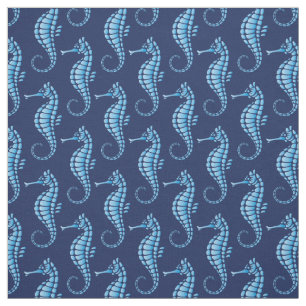 Seahorse Blue Fabric