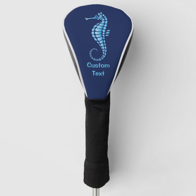Seahorse Blue Golf Head Cover (Front)