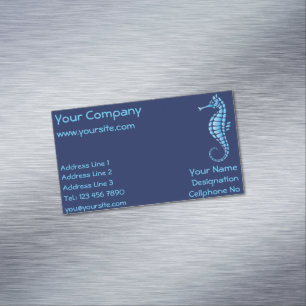 Seahorse Blue Magnetic Business Card