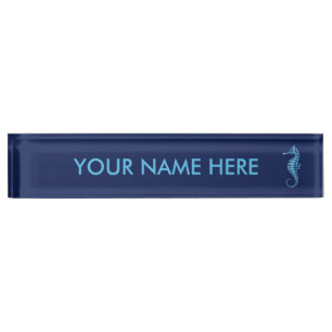 Seahorse Blue Nameplate