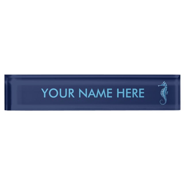 Seahorse Blue Nameplate (Front)