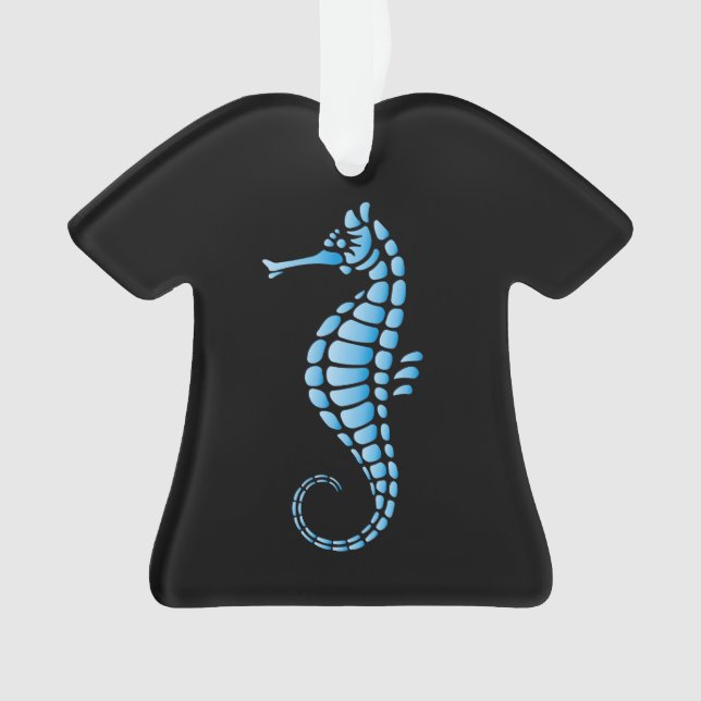 Seahorse Blue Ornament (Front)