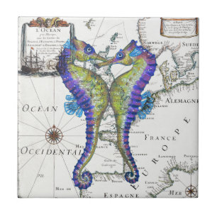 Seahorse Blue Tile