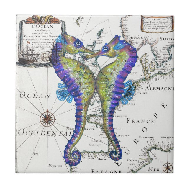 Seahorse Blue Tile (Front)