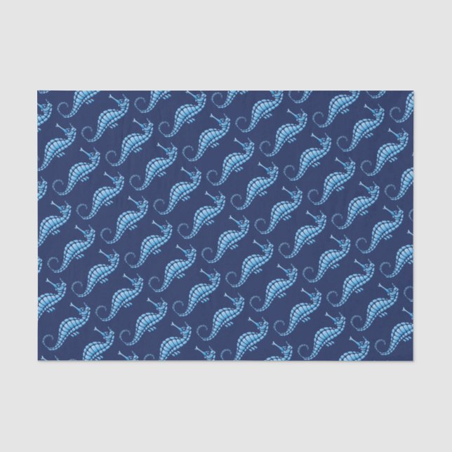 Seahorse Blue Tissue Paper (Front)
