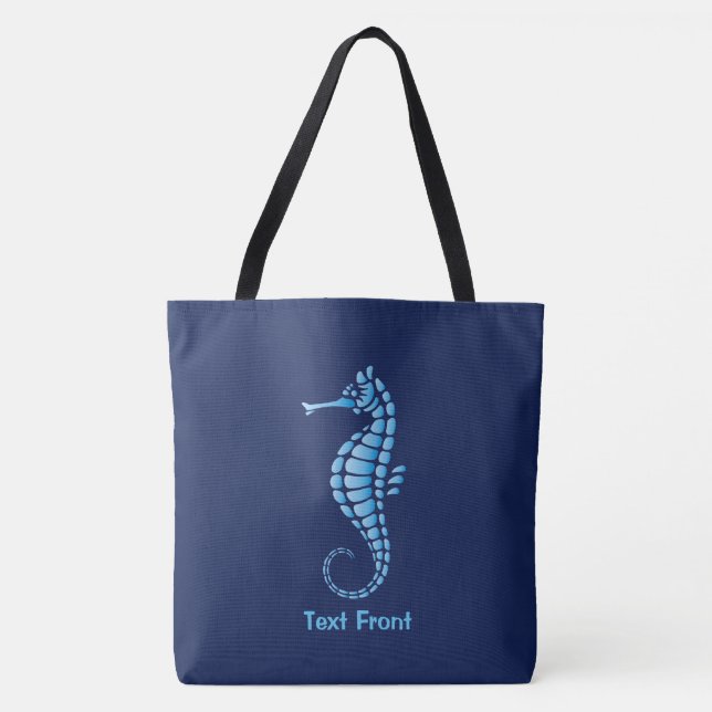 Seahorse Blue Tote Bag (Front)