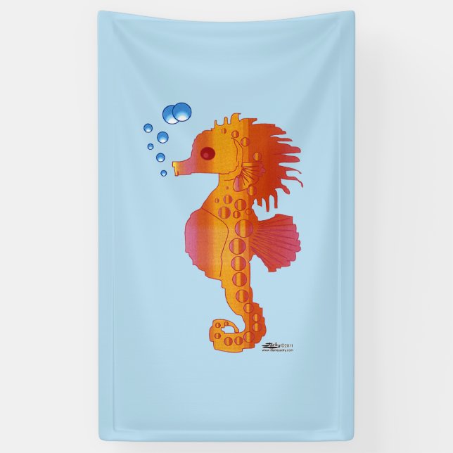 Seahorse Bubble Baby Banner (Vertical)
