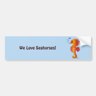 Seahorse Bubble Baby Bumper Sticker