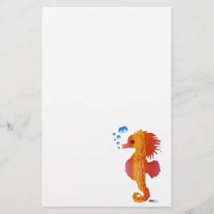 Seahorse Bubble Baby Stationery
