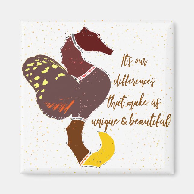 seahorse butterfly quote magnet (Front)