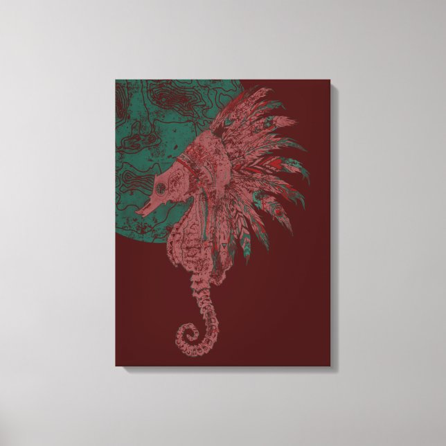 seahorse by the moon canvas print (Front)