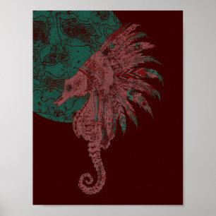 seahorse by the moon poster