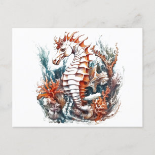 Seahorse Cartoon Postcard