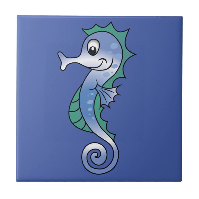 Seahorse  ceramic tile (Front)