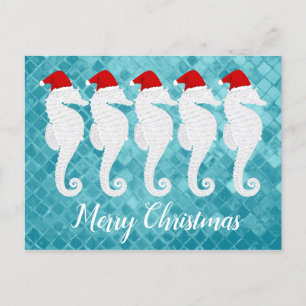 Seahorse Christmas Holiday Postcard