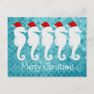 Seahorse Christmas Holiday Postcard