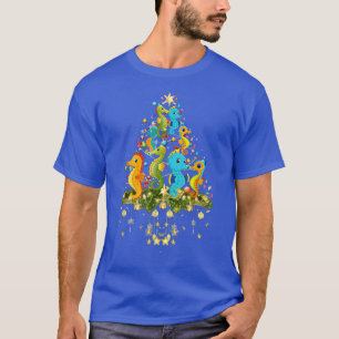 Seahorse Christmas Tree Lights Holiday Seahorse Lo T-Shirt
