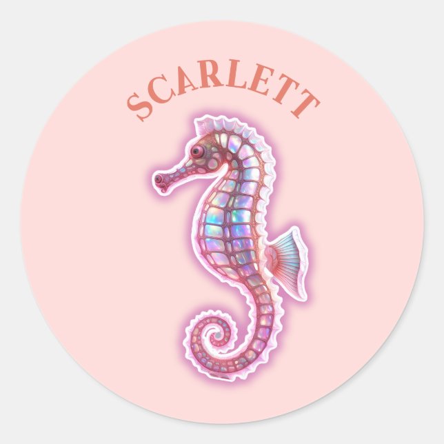 Seahorse Classic Round Sticker (Front)