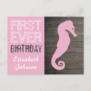 Seahorse Clay Slab First Ever Birthday Postcard