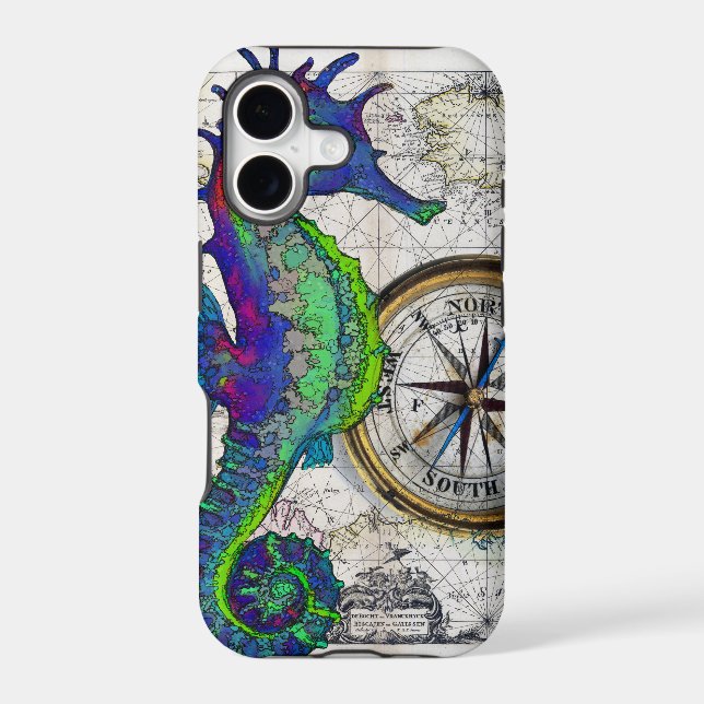 Seahorse Compass Collage (Back)