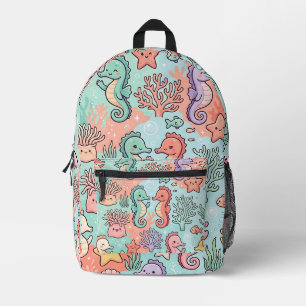 Seahorse Coral Reef Backpack – Cute Pattern