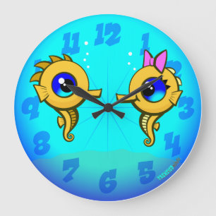 Seahorse Couple Large Clock