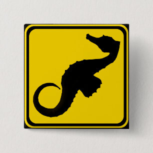Seahorse Crossing ! 15 Cm Square Badge