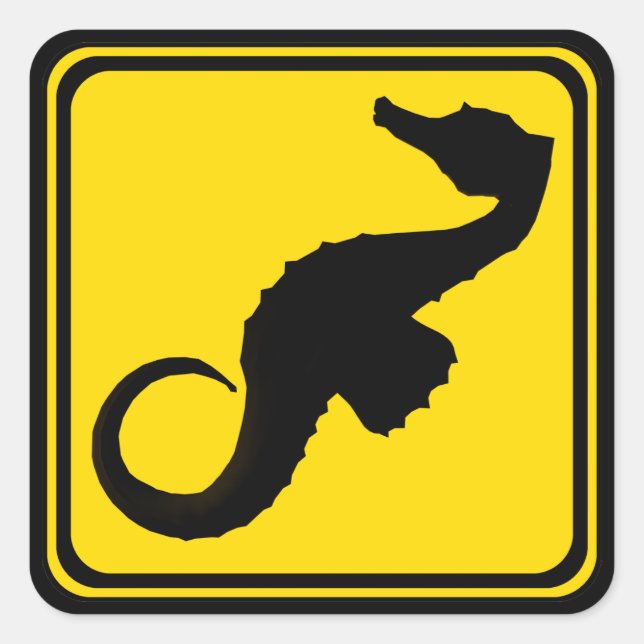 Seahorse Crossing ! Square Sticker (Front)