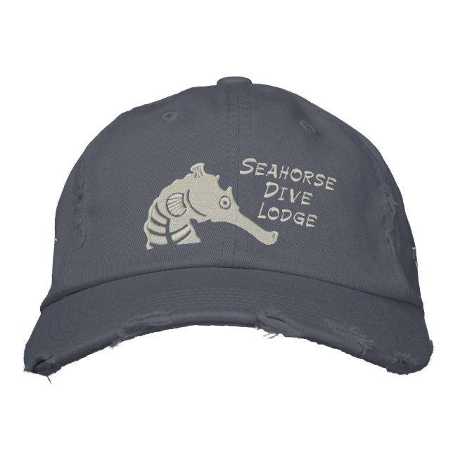 Seahorse Dive Lodge Embroidered Hat (Front)