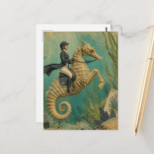 Seahorse Equestrian Postcard (Front/Back In Situ)