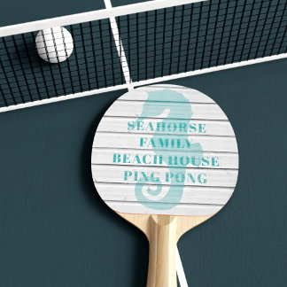 Seahorse Family Beach House Ping Pong Paddle