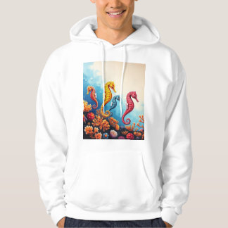 "Seahorse Family Sweatshirt: Underwater Elegance" Hoodie