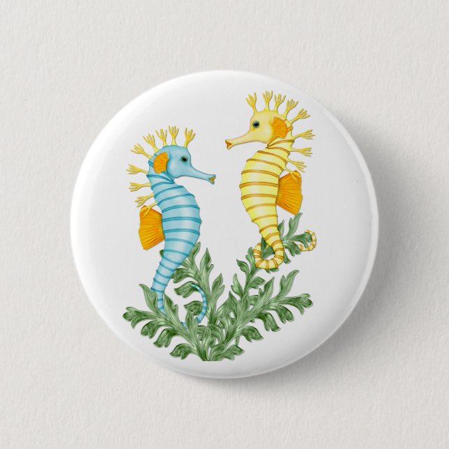 Seahorse Fantasy 6 Cm Round Badge (Front)