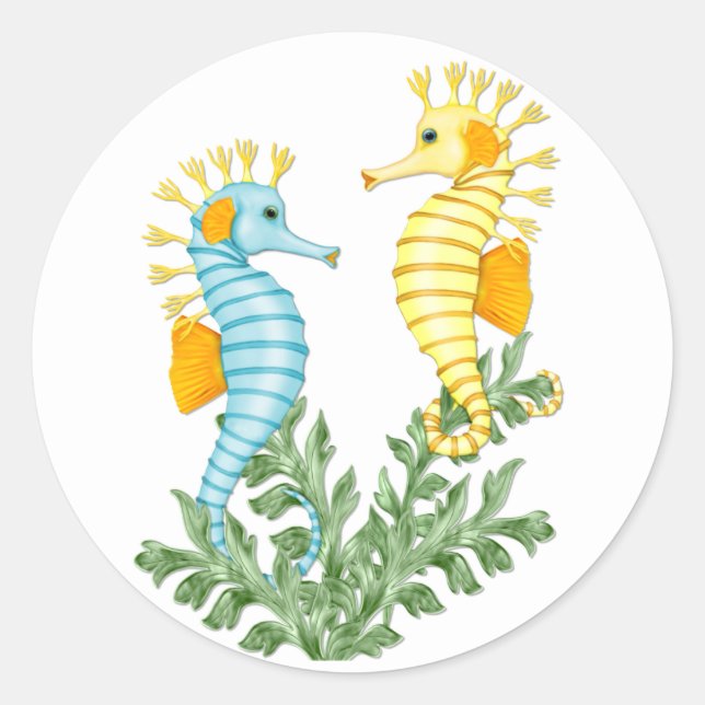 Seahorse Fantasy Classic Round Sticker (Front)