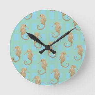 Seahorse Fish Maureen Girard Courage Ocean Healin Round Clock