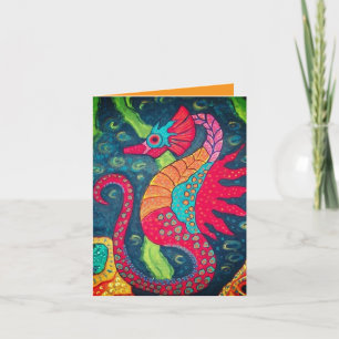 Seahorse Folded Note Card