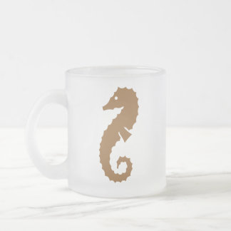 Seahorse Frosted Glass Coffee Mug